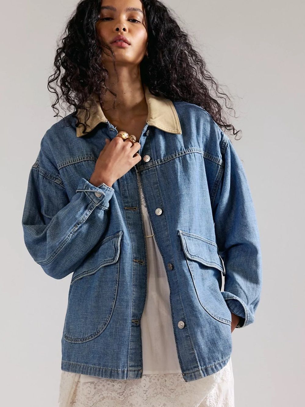 Free People Lemon Denim Jacket